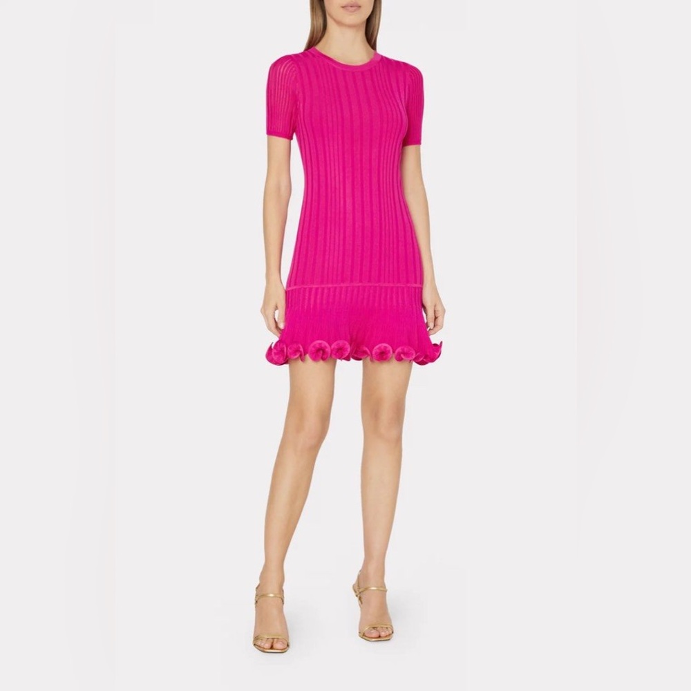 Milly Fit And Flare Rib Mini Dress